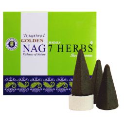 Vijayshree Golden Nag 7 Herbs Räucherkegel