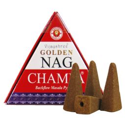 Vijayshree Golden Nag Champa Rückflussräucherkegel