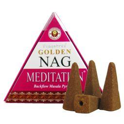 Vijayshree Golden Nag Meditation Rückflussräucherkegel
