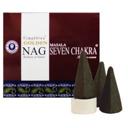 Vijayshree Golden Nag Seven Chakras Räucherkegel