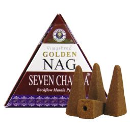 Vijayshree Golden Nag Seven Chakras Rückflussräucherkegel