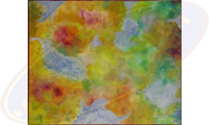 Abstraktes Acrylgemälde Farbenspiel von Wanda Tauer