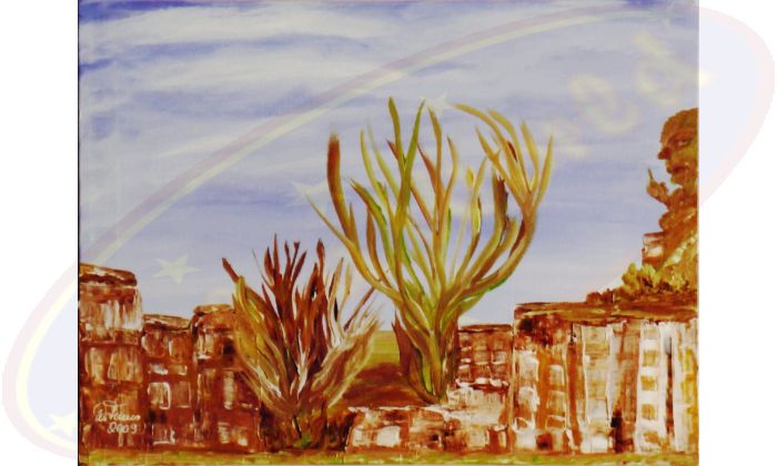 Acrylgemälde Ace On The Rocks von Wanda Tauer