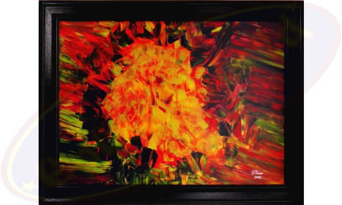 Abstraktes Acrylgemälde Die Glut von Wanda Tauer