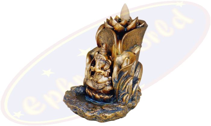 Ganesha Rückfluss-Räucherkegel (Back Flow Cones) Brunnen Gold