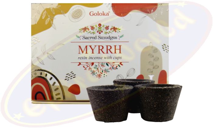 Goloka Räucherkohle-Töpfchen & Räucherharz Myrrh