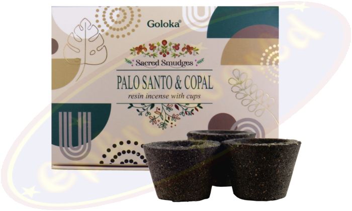 Goloka Räucherkohle-Töpfchen & Räucherharz Palo Santo & Copal