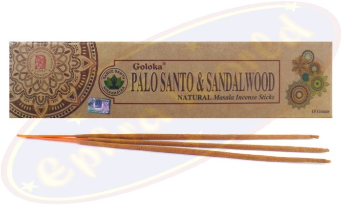Goloka natürliche Masala Räucherstäbchen Palo Santo & Sandalwood