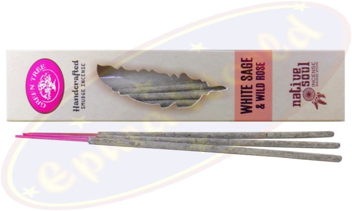 Green Tree Native Soul White Sage & Wild Rose Masala Räucherstäbchen