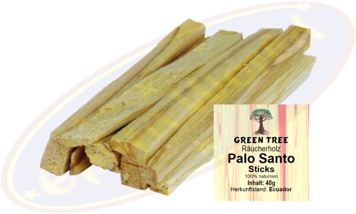 Green Tree Palo Santo Sticks Heiliges Holz Räucherwerk 40g