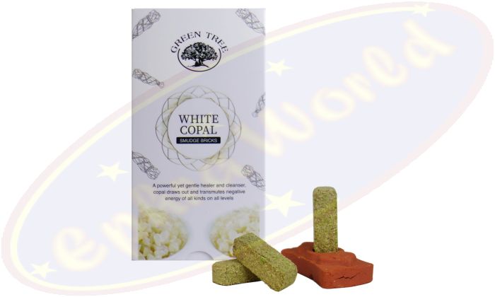 Green Tree White Copal Räucherbriketts 15 Stk. & Halter