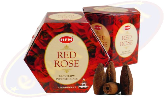 HEM Red Rose Backflow Cones Rückflussräucherkegel