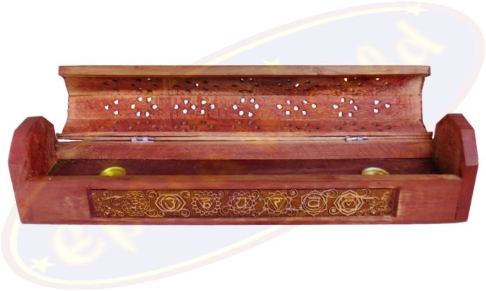 Komfort Räucherstäbchenhalterbox 7 Chakras geschnitzt