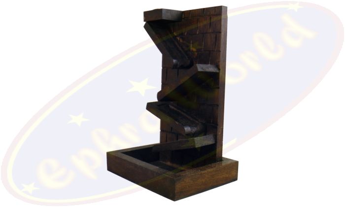 Mauer mit 4 Stufen Rückfluss-Räucherkegelhalter dunkelbraun Holz