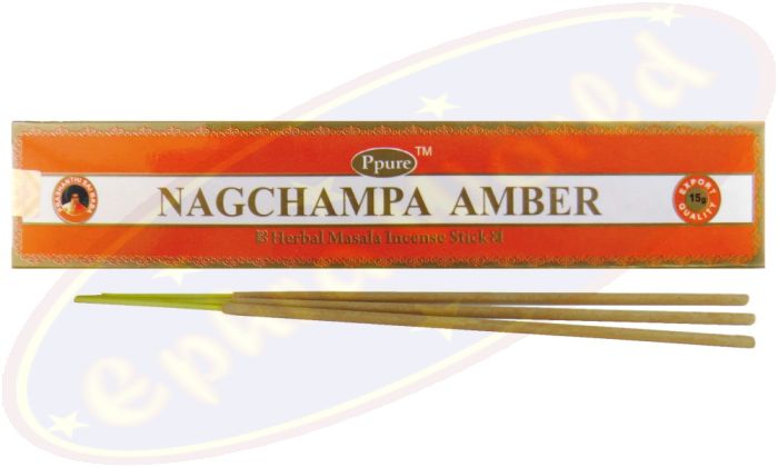 Ppure Nag Champa Amber (Bernstein) Masala Räucherstäbchen