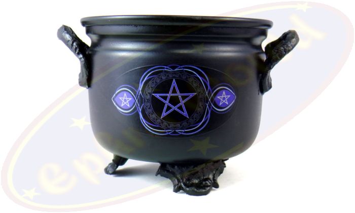 Räuchergefäß Pentagram Schwarz Metal 11 x 9 cm