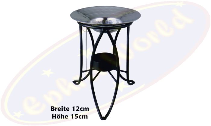Duftlampe & Räuchergefäß Eisen schwarz & Aluminium 2-teilig 12x15cm