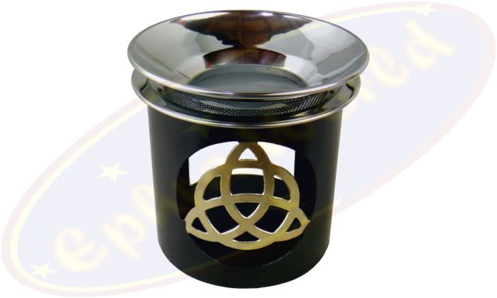 Räuchergefäß & Duftlampe keltischer Knoten-Motiv Metall 3-teilig 8x9cm