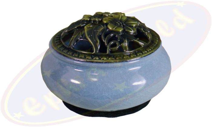 Räuchergefäß Glänzend Blau Keramik 10x6,5cm