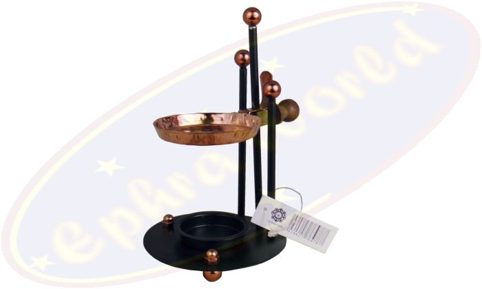 Räuchergefäß schwarz mit verstellbarer Kupferpfanne 2-teilig