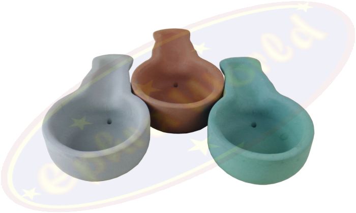 Sahumador Räuchergefäß rund mit Griff unifarben Ton H. 3,5cm