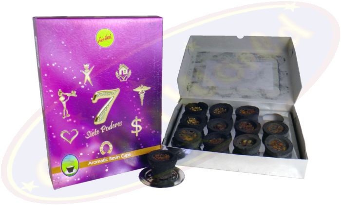 Sree Vani Räucherkohle-Töpfchen & Räucherharz 7 Powers