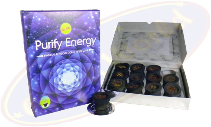 Sree Vani Räucherkohle-Töpfchen & Räucherharz Purify Energy