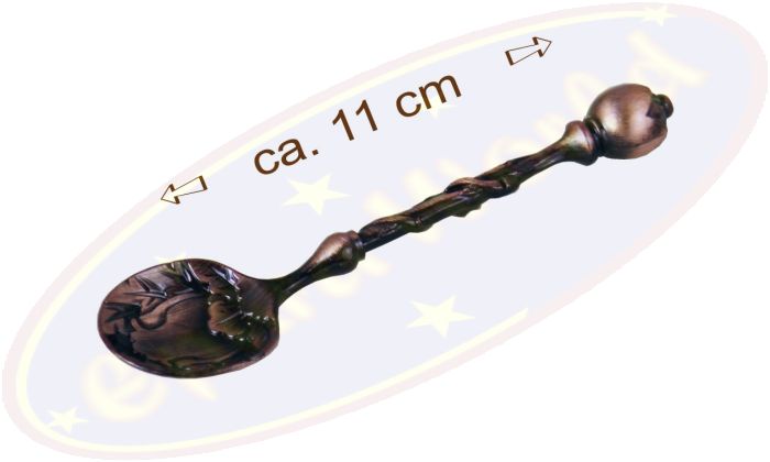 Räucherlöffel rote Bronze Blumenmuster 11cm