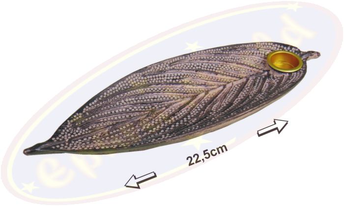Räucherstäbchenhalter Blatt kupferrot Polyresin