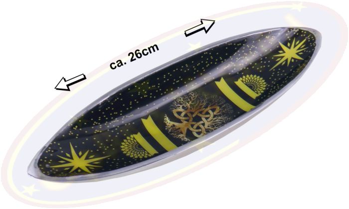 Räucherstäbchenhalter Boot Metall Baum des Lebens-Motiv bunt 26cm