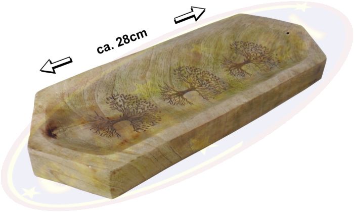 Räucherstäbchenhalter Boot groß Baum des Lebens Mangoholz 28cm