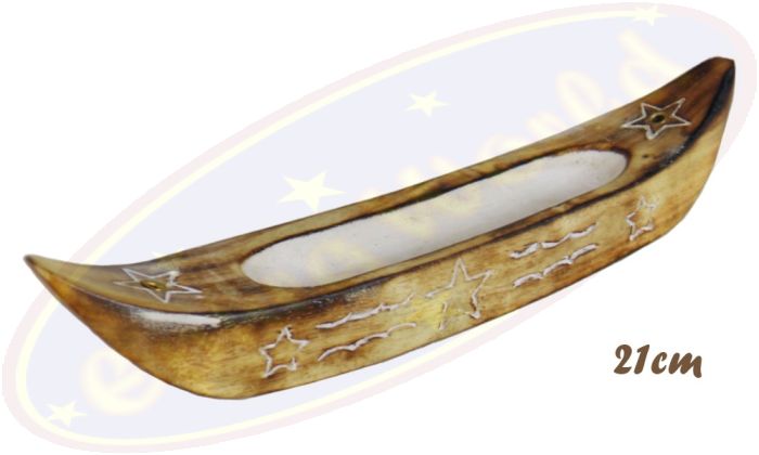 Räucherstäbchenhalter Boot weiß Holz 21cm