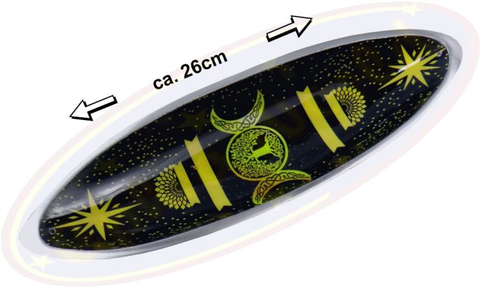 Räucherstäbchenhalter Boot Metall Mond-Motiv orange 26cm