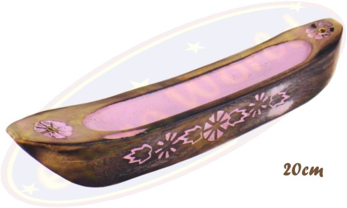 Räucherstäbchenhalter Boot Pink Holz 20cm