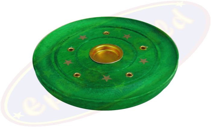 Räucherstäbchenhalter Schale rund unifarben Holz 7cm