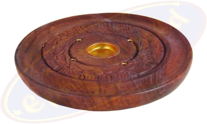 Räucherstäbchenhalter Schale rund Holz natur 10cm