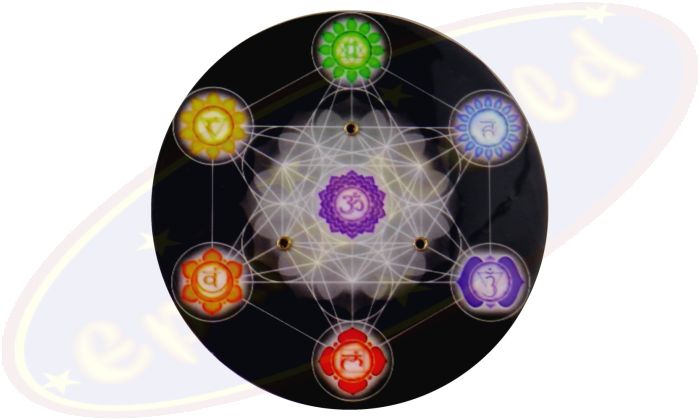Räucherstäbchenhalterschale 7 Chakras & Metatron 10,5cm