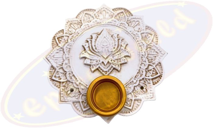 Räucherstäbchenhalter Schale Lotus rund weiß