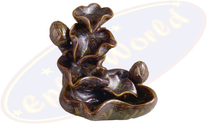 Rückflussräucherkegel-Gefäß Lotus kupferfarben Keramik