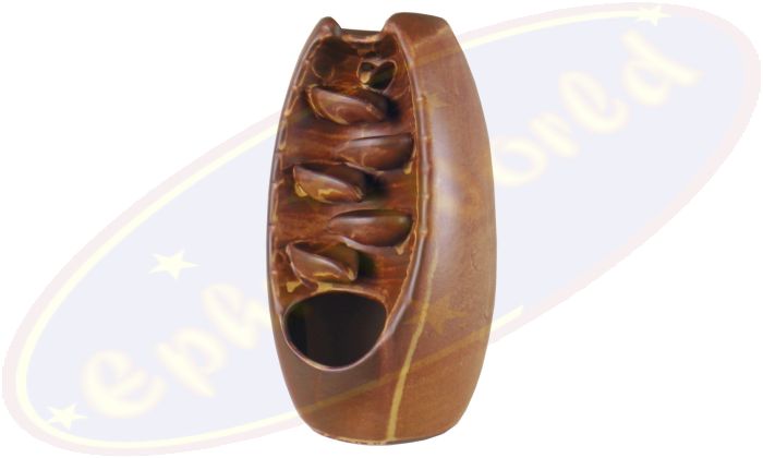 Rückflussräucherkegelgefäß 5 Stufen-Wasserfall in Vase Holzoptik braun Keramik