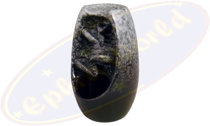 Rückflussräucherkegelgefäß 4 Stufen-Wasserfall in Vase schwarz-grau meliert Keramik