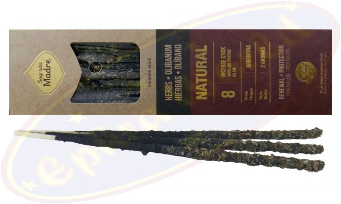 Sagrada Madre 2 Aromas Natural Smudge Räucherstäbchen Herbs & Olibanum