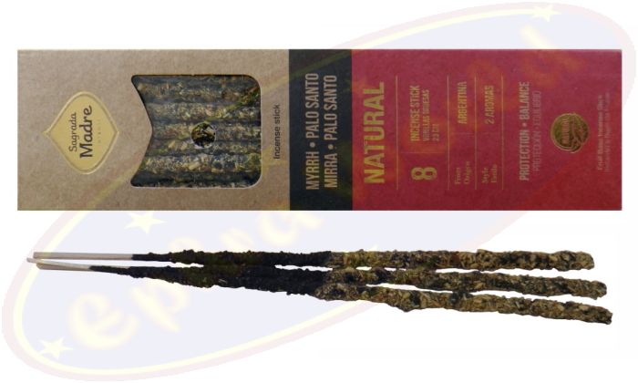 Sagrada Madre 2 Aromas Natural Smudge Räucherstäbchen Myrrh Palo Santo