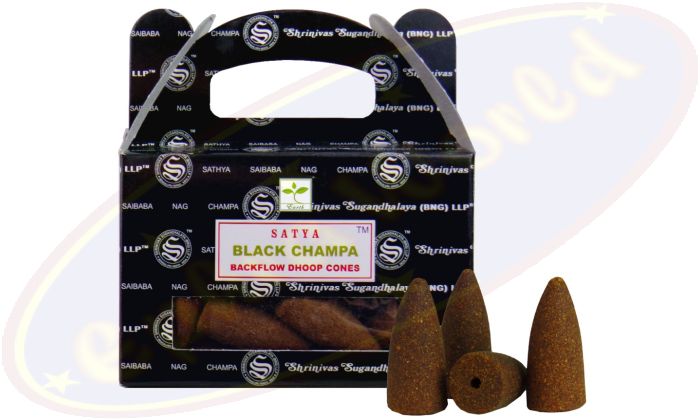 Satya Black Champa Backflow Cones/Rückflussräucherkegel (BNG) LLP
