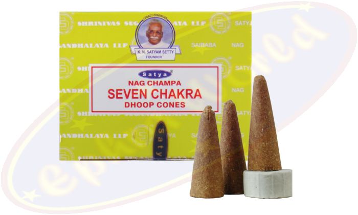 Satya Nag Champa Seven Chakra Räucherkegel (MUM) LLP