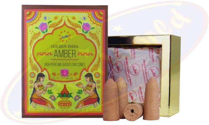 Sree Vani Golden India Backflow Cones/Rückflussräucherkegel Amber
