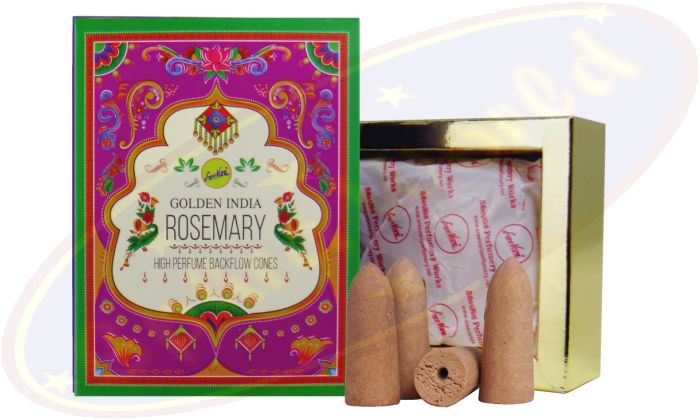 Sree Vani Golden India Backflow Cones/Rückflussräucherkegel Rosemary