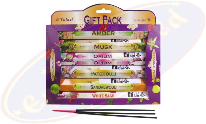 Tulasi Räucherstäbchen Set Klassik Kit 6x20