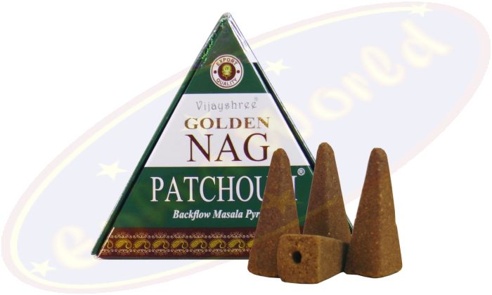 Vijayshree Golden Nag Patchouli Rückflussräucherkegel