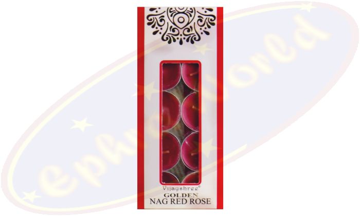 Vijayshree Golden Nag Red Rose Duftteelichte 10x10g